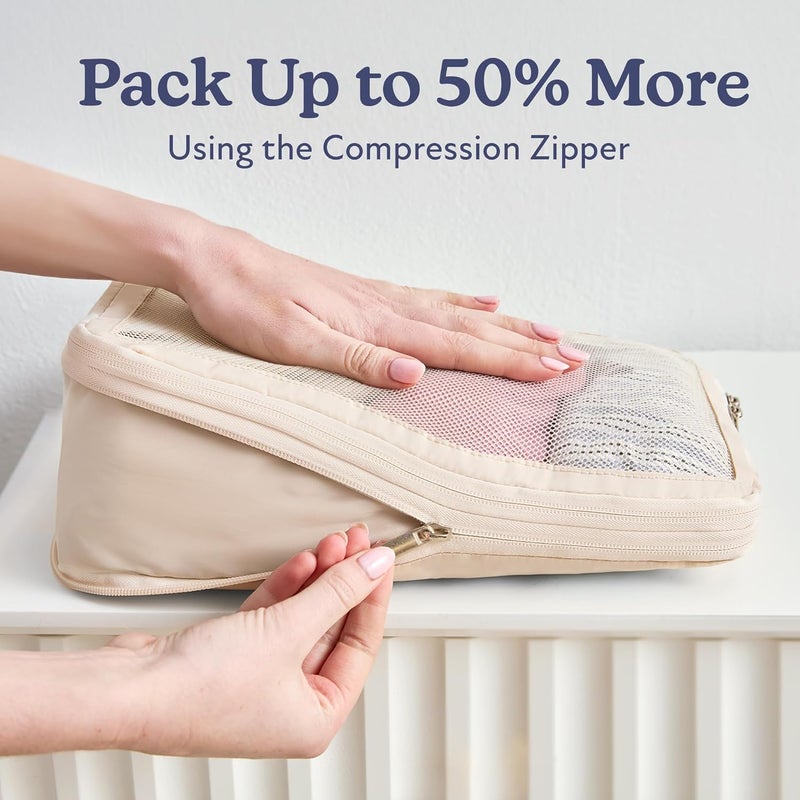 VANDEL Space-Saving Compression Packing Cubes for Women, Men, Compressible Carry On Suit Case Organizer Luggage Packing Cubes for Travel Organizer Bags for Luggage and Backpacks, Suitcase Cube - Image 2